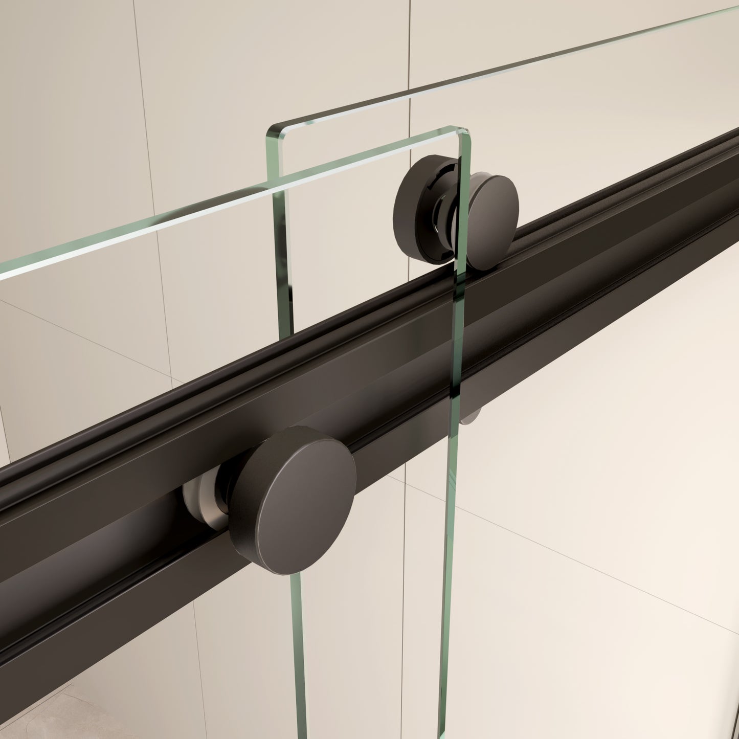 Frameless Shower Door,Royal Guard 60" W x 74" H Double Sliding Door with 5/16" SGCC Tempered Clear Glass,Matte Black