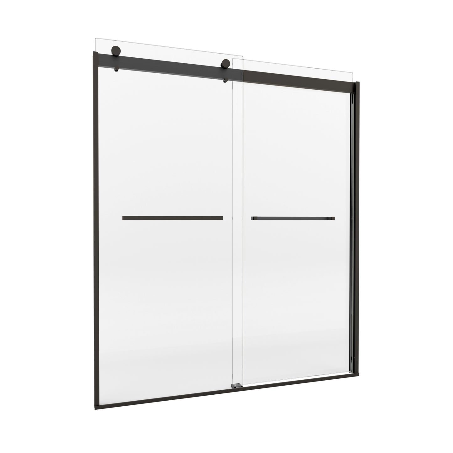 Frameless Shower Door,Royal Guard 60" W x 74" H Double Sliding Door with 5/16" SGCC Tempered Clear Glass,Matte Black