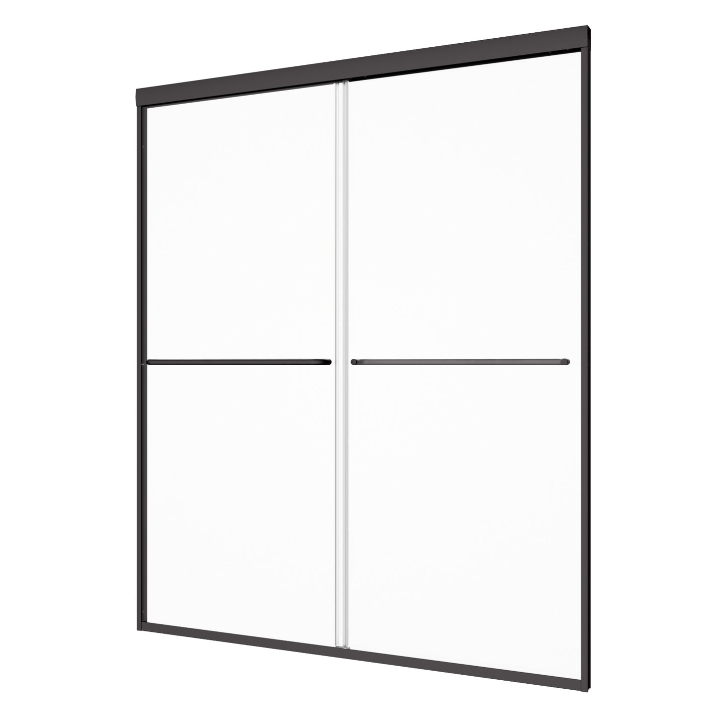 Royal Guard Double Sliding Shower Door，56-60" W x 70" H Semi-Frameless Sliding Glass Shower Door with 1/4'' (6mm) Clear SGCC Tempered Glass，Bypass Shower Enclosure，Matte Black